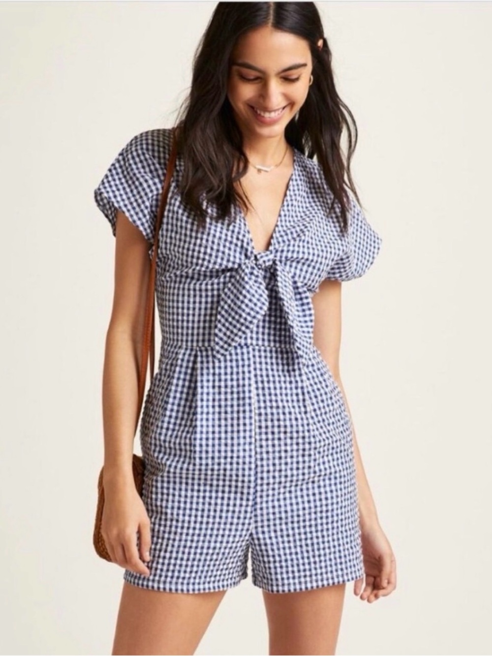 Anthropologie Hutch Gingham Romper